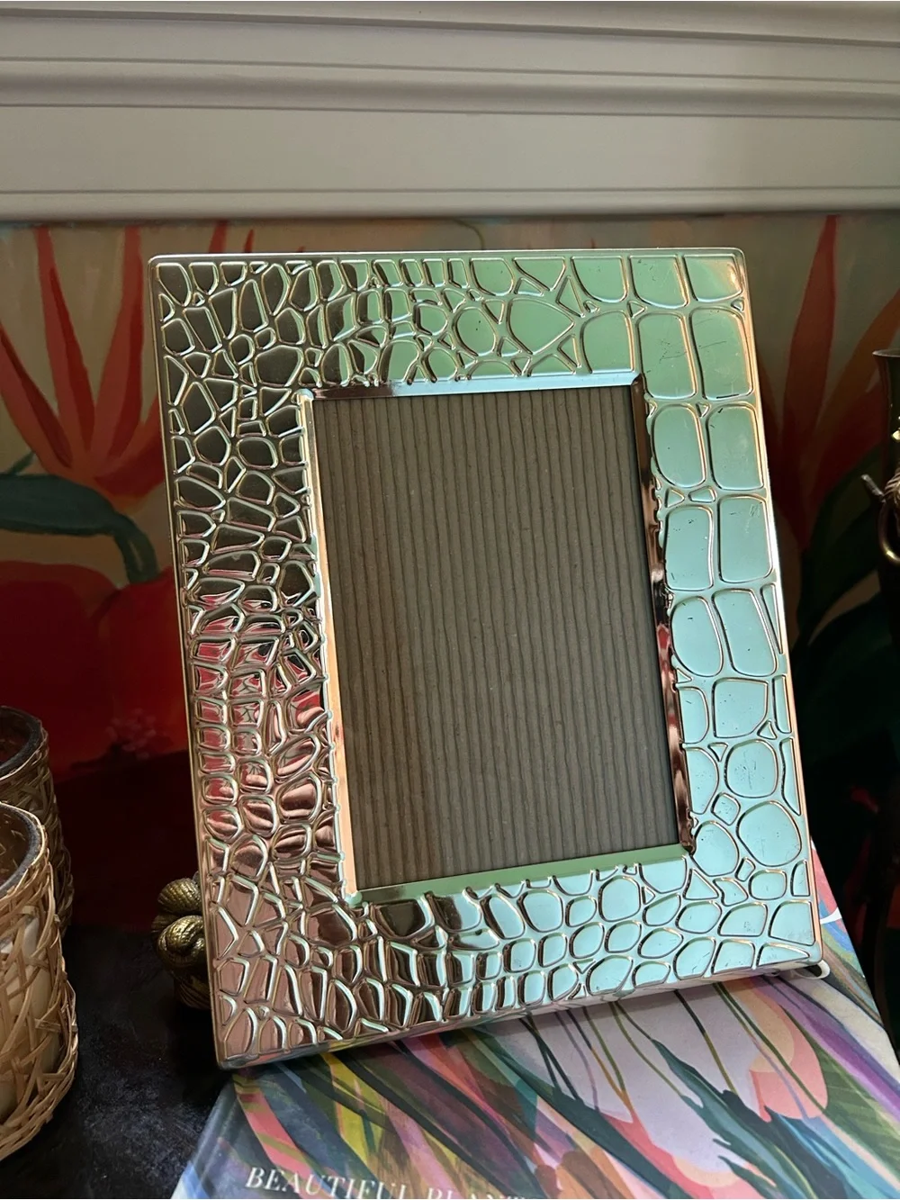 Michael Aram Silver Croc-Pattern Picture Frame